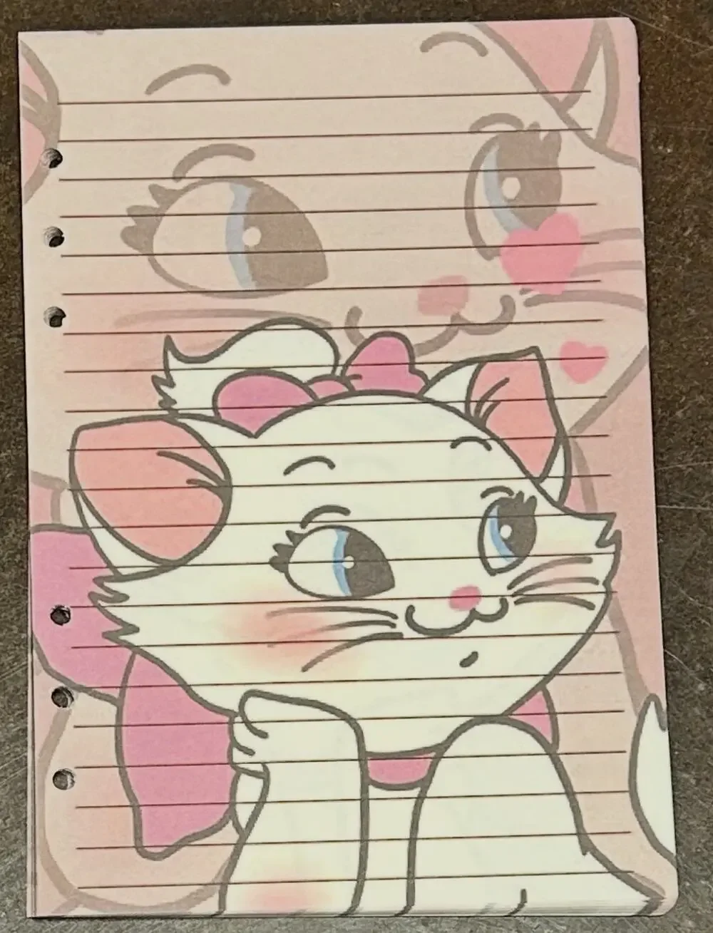 Marie Cat Size A5 Refill Stationery Paper (50 Sheets)